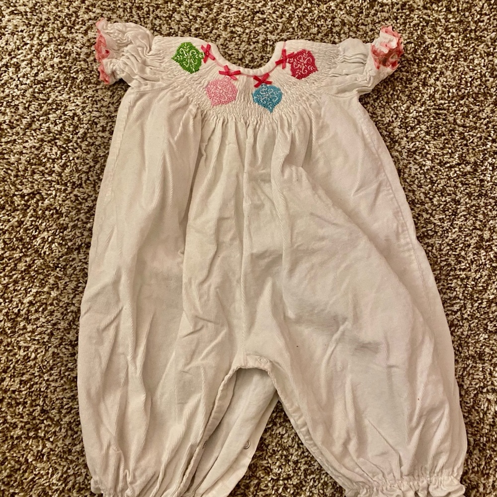 Christmas smocked onesie